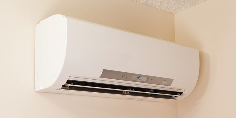 Ductless hvac cooling system on wall